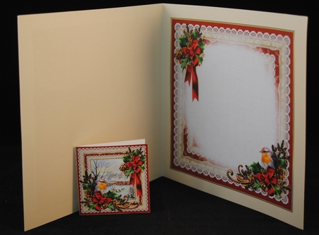 8x8 Christmas robin with oust house scene mini kit by Yvonne Middleton