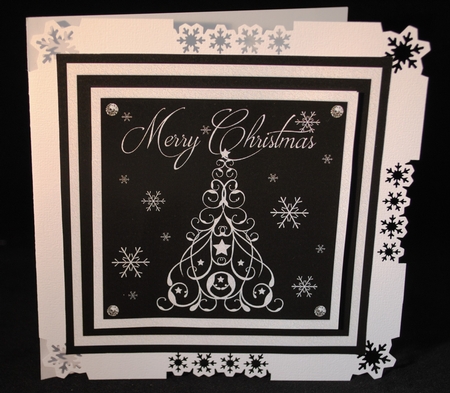 Black and Silver White Christmas Tree by Yvonne Middleton