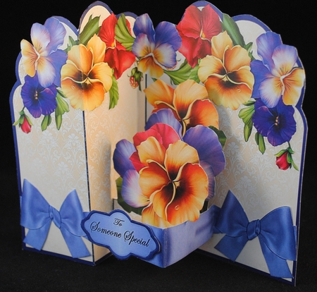 Z-Fold pop-up Pansies by Yvonne Middleton