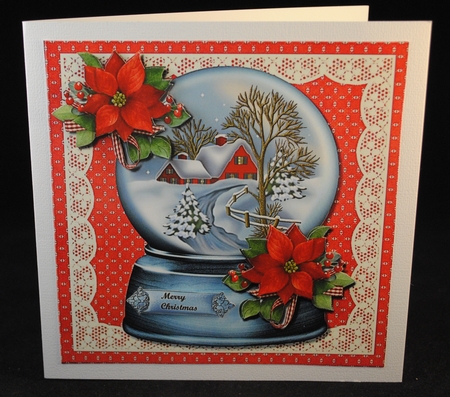 Snowglobe  Christmas Poinsettias by Yvonne Middleton