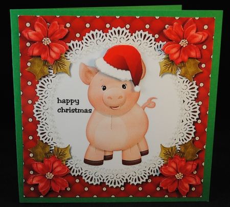 Cute Piggy happy Christmas by Yvonne Middleton