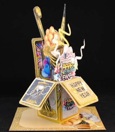 POP UP 3D BOX CARD KIT - NEW YEARS by Yvonne Middleton