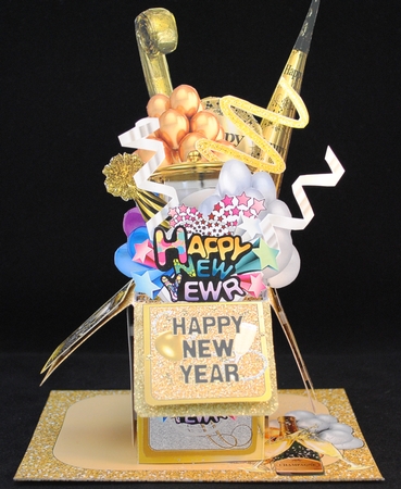 POP UP 3D BOX CARD KIT - NEW YEARS by Yvonne Middleton