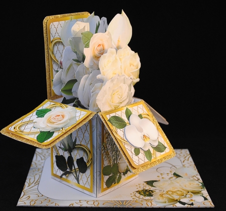 POP UP BOX CARD KIT - THE BOUQUET WEDDING BRIDAL by Yvonne Middleton