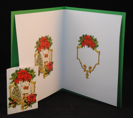 Ornate poinsettia frame with choice of scenes mini kit by Yvonne Middleton