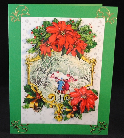 Ornate poinsettia frame with choice of scenes mini kit by Yvonne Middleton