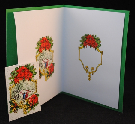 Ornate poinsettia frame with choice of scenes mini kit by Yvonne Middleton