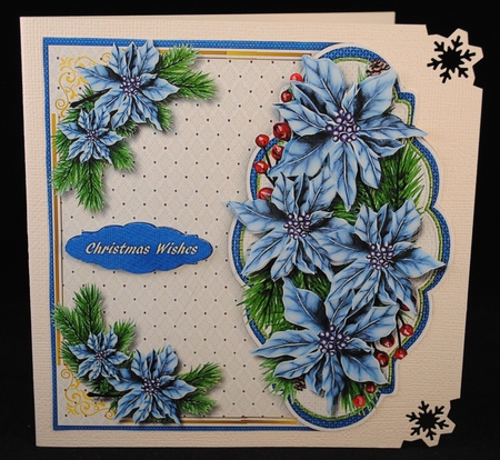 Over The Edge  blue Poinsettias by Yvonne Middleton
