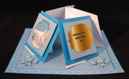 Swan quad easel card  by Yvonne Middleton