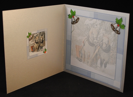 JJ CHRISTMAS HORSES SLEIGH RIDE 8X8 INSERT BLANK by Yvonne Middleton