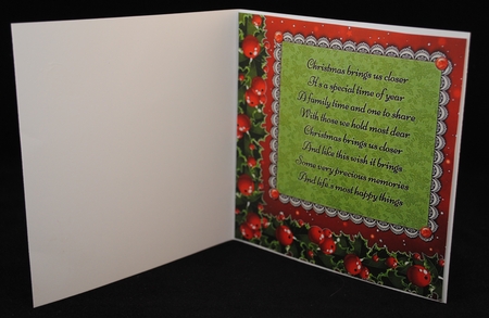 Beautiful Christmas Poem With Holly 8x8 by Yvonne Middleton