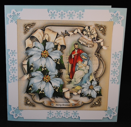 Nativity Scene with Blue Poinsettias Mini Kit by Yvonne Middleton