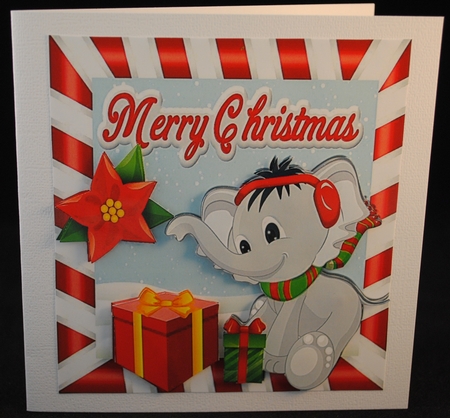 Little elephant with christmas presents by Yvonne Middleton