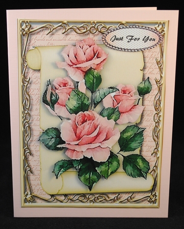 Beautiful Pink Roses on a Scroll mat  by Yvonne Middleton