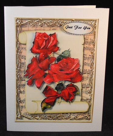 Beautiful Red Roses on a Scroll mat  by Yvonne Middleton