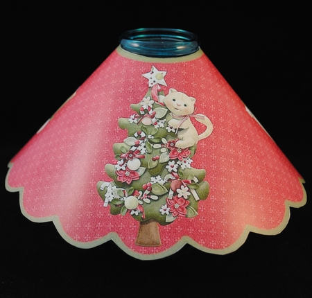 Kitty Kat Christmas Wineglass Lampshade Mini Kit by Yvonne Middleton