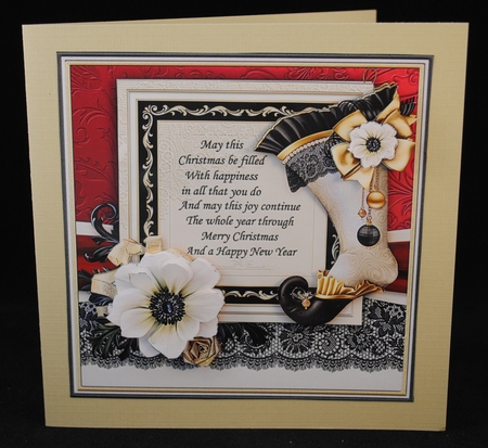 ELEGANT CHRISTMAS STOCKING 7.7 Decoupage & Insert Mini Kit by Yvonne Middleton