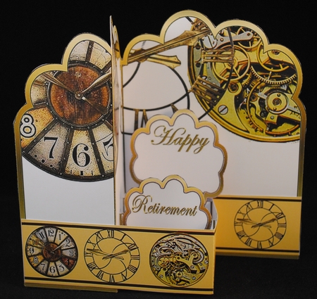 Z-Fold pop-up  Retirement Clocks by Yvonne Middleton