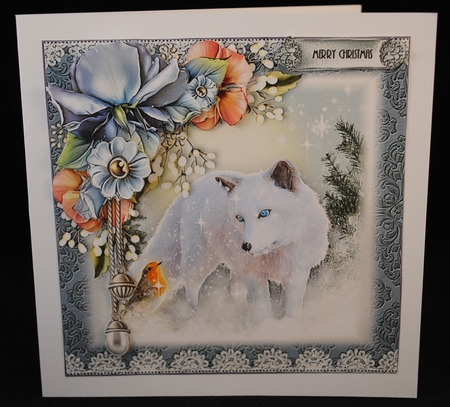 The White Fox and Robin Card Front  Kit by Yvonne Middleton