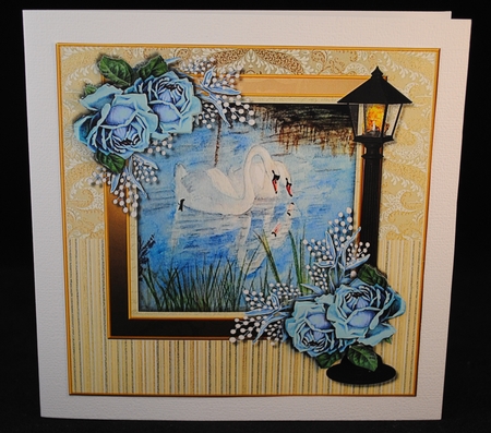 Beautiful Swans & Vintage Roses by Yvonne Middleton