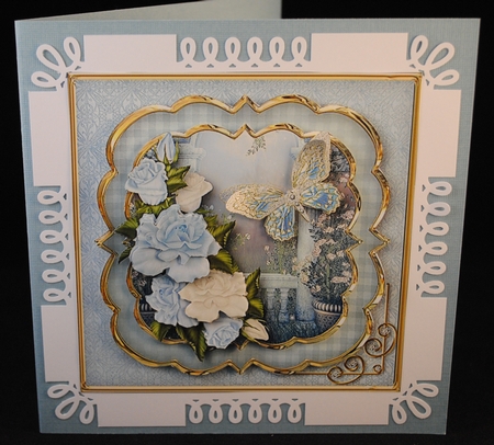 Blue Roses Layered Card Mini Kit by Yvonne Middleton