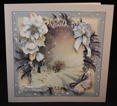 The Fields Of Snow Card Front Kit by Yvonne Middleton