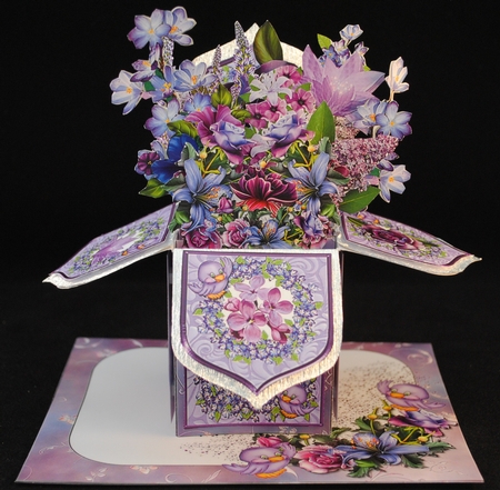 POP UP 3D BOX CARD ~ LILACS  by Yvonne Middleton