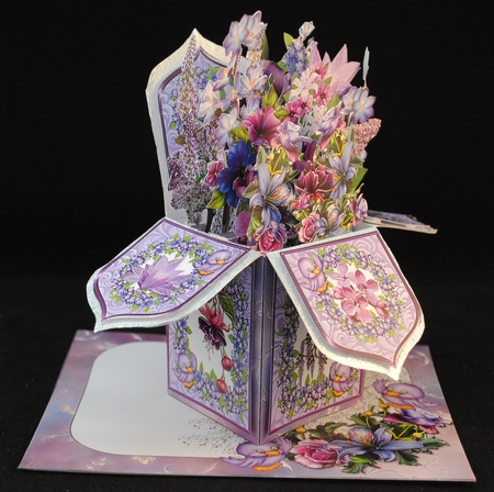 POP UP 3D BOX CARD ~ LILACS  by Yvonne Middleton