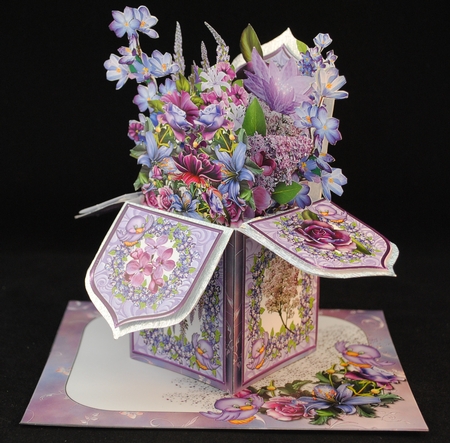 POP UP 3D BOX CARD ~ LILACS  by Yvonne Middleton