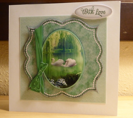 Square Bracket Pair of Swans by Yvonne Middleton