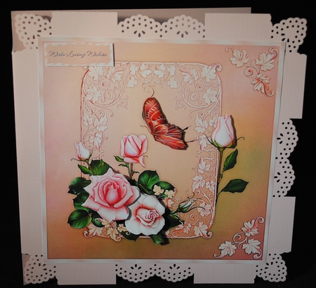 A Rose Blush - 8 Square Card Front with Step by step by Yvonne Middleton