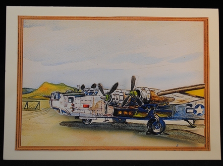 Watercolour Vintage Planes by Yvonne Middleton