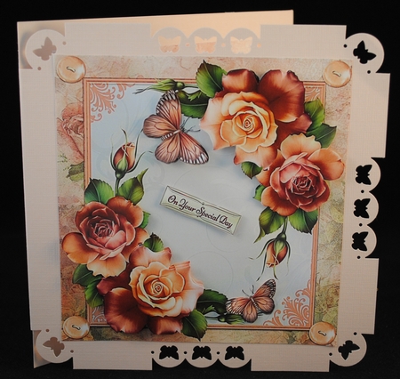 Beautiful Autumn Roses With Butterflies 8x8 Mini Kit by Yvonne Middleton