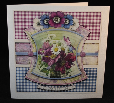 Vintage Flowers On A Plaid 1172 by Yvonne Middleton