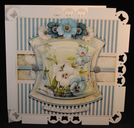 Vintage Flowers On Stripes 1173 by Yvonne Middleton