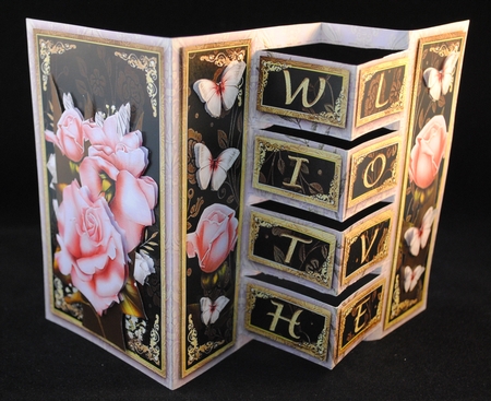 Pink Roses Bouquet Blok Card Mini Kit by Yvonne Middleton