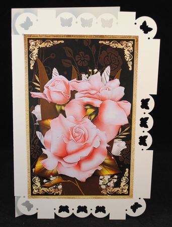 Pink Roses Bouquet Blok Card Mini Kit by Yvonne Middleton