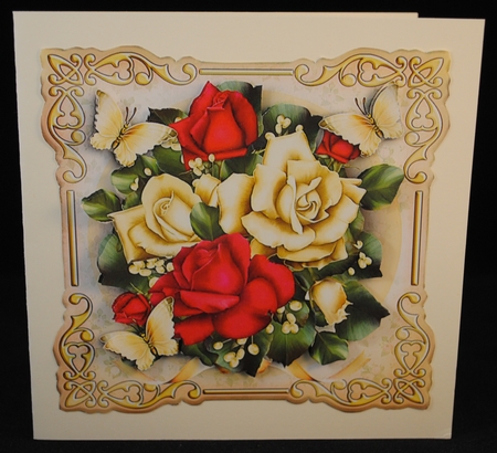 Topper Vintage Yellow and Red Roses by Yvonne Middleton