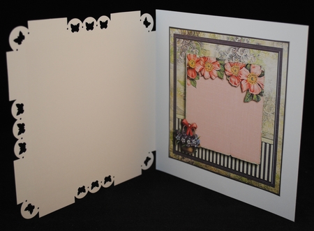 Vintage Wildroses Basket Card Kit Purple Pink 1194 by Yvonne Middleton