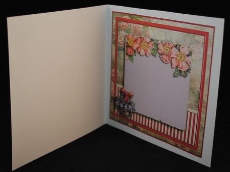 Vintage Wildroses Basket Card Kit Pink Purple 1195 by Yvonne Middleton
