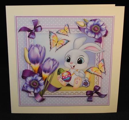 Topper Easter Cute Rabbit with Crocus by Yvonne Middleton