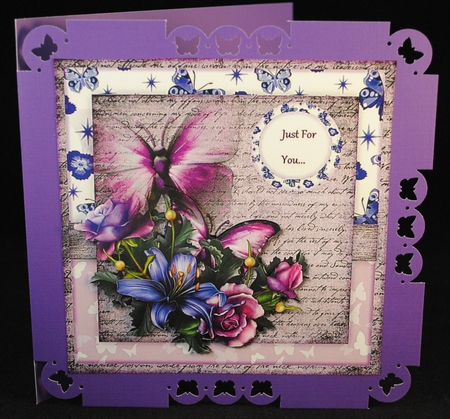 Purple Butterflies card Topper by Yvonne Middleton