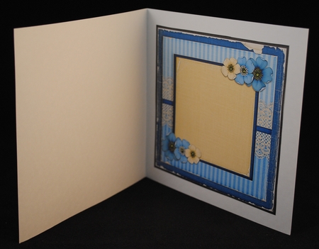 Vintage Lace Flower Blue Card Kit 1222 by Yvonne Middleton