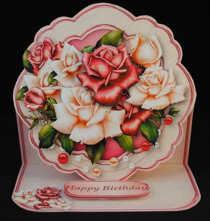 Rose Blush - Shaped Easel Card by Yvonne Middleton