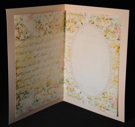 Cream Shabby Chic, Text And Flowers Insert, With Pearls by Yvonne Middleton