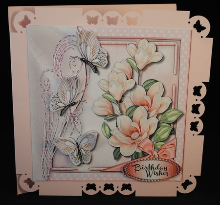 Beautiful Pink Magnolias and Butterflys  by Yvonne Middleton