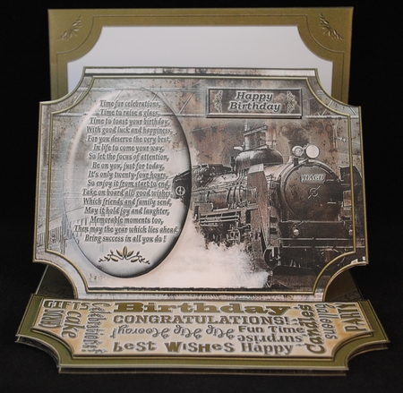 Happy Birthday, Steam Locomotive, Easel Card Mini-Kit by Yvonne Middleton
