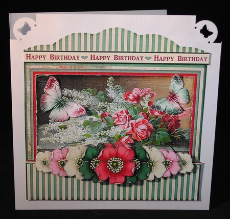 Vintage Stripes Lilacs and Roses soft colours 1230 by Yvonne Middleton