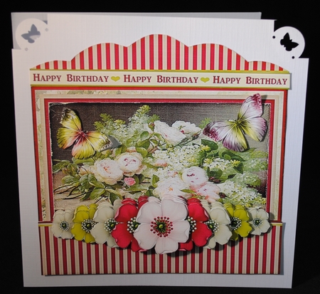 Vintage Stripes Lilacs and Roses soft colours 1231 by Yvonne Middleton