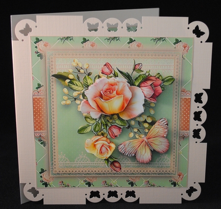 A Vintage Rose Card Front Kit by Yvonne Middleton